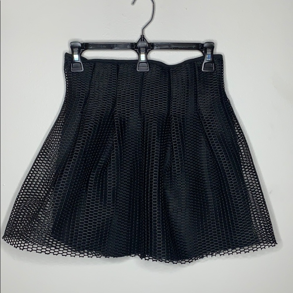 High Waisted Black Netted Skirt